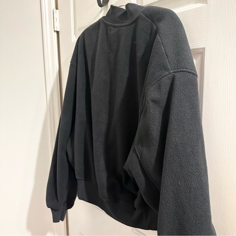 skims - fleece lounge bomber jacket (onyx) - Picture 3 of 4